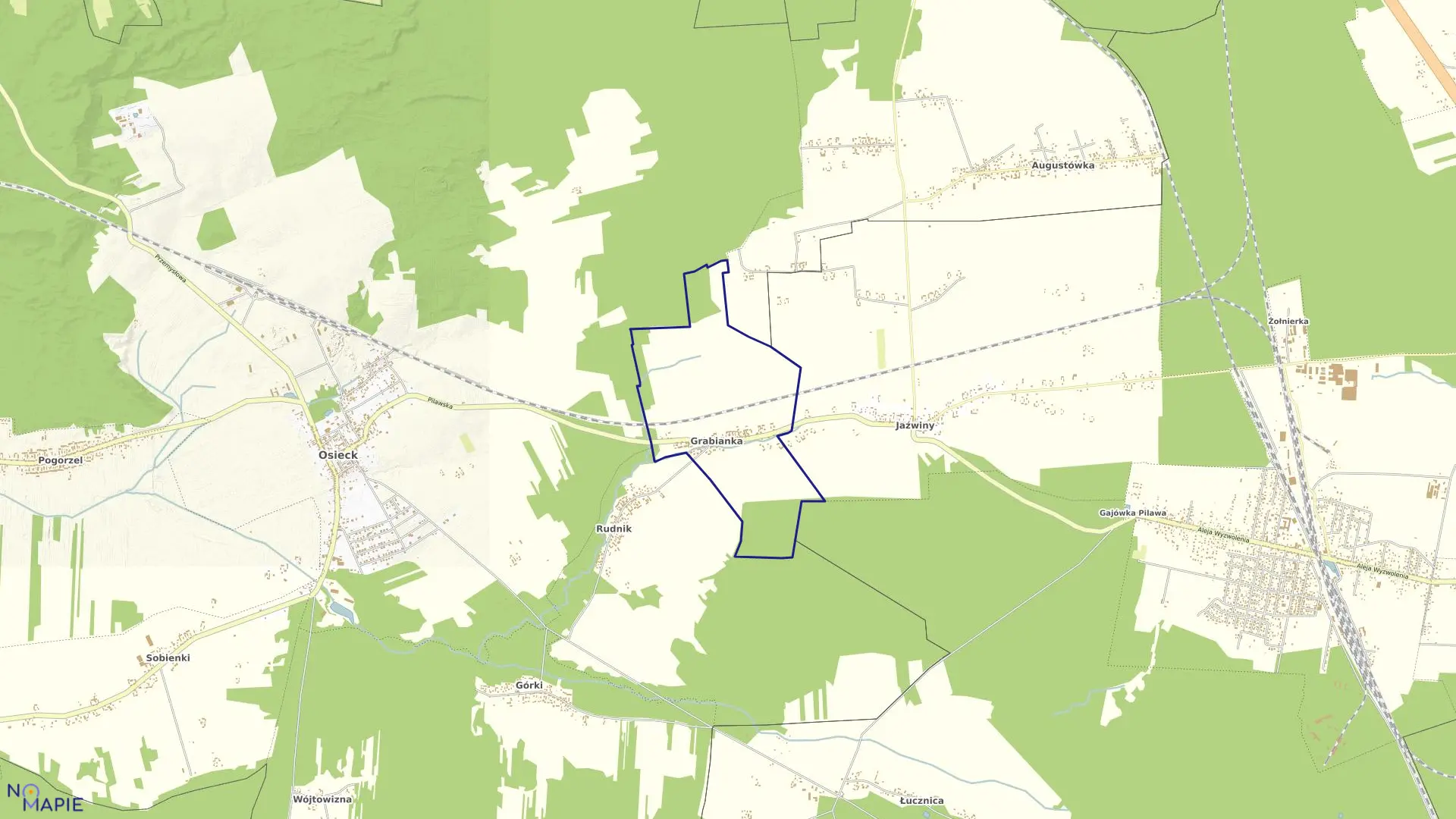 Mapa obrębu GRABIANKA gmina Osieck